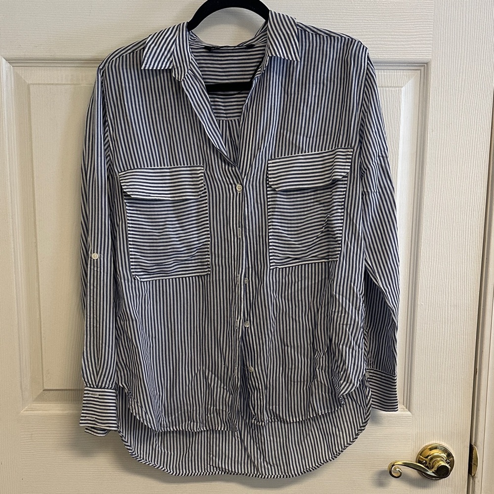 Zara Striped Button-Up Shirt